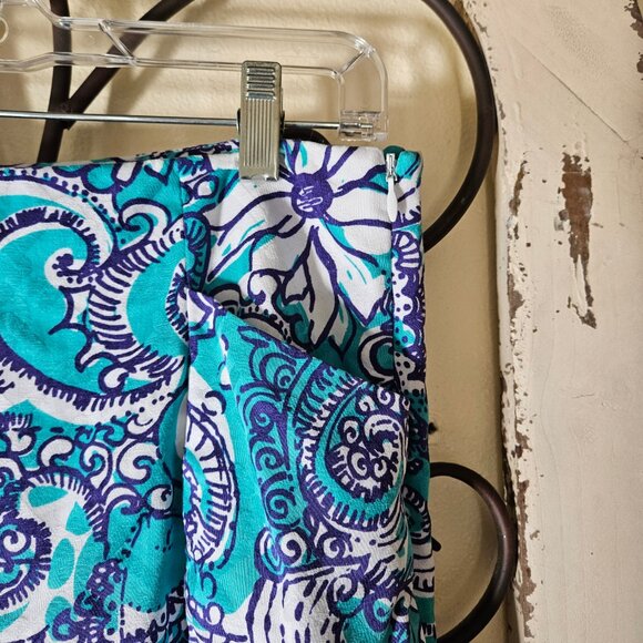 Lilly Pulitzer Teal /white Womens Skort size 4 - Picture 3 of 7